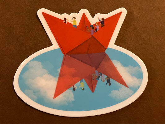 Paper Boat, Paper World – 3" Vinyl Sticker